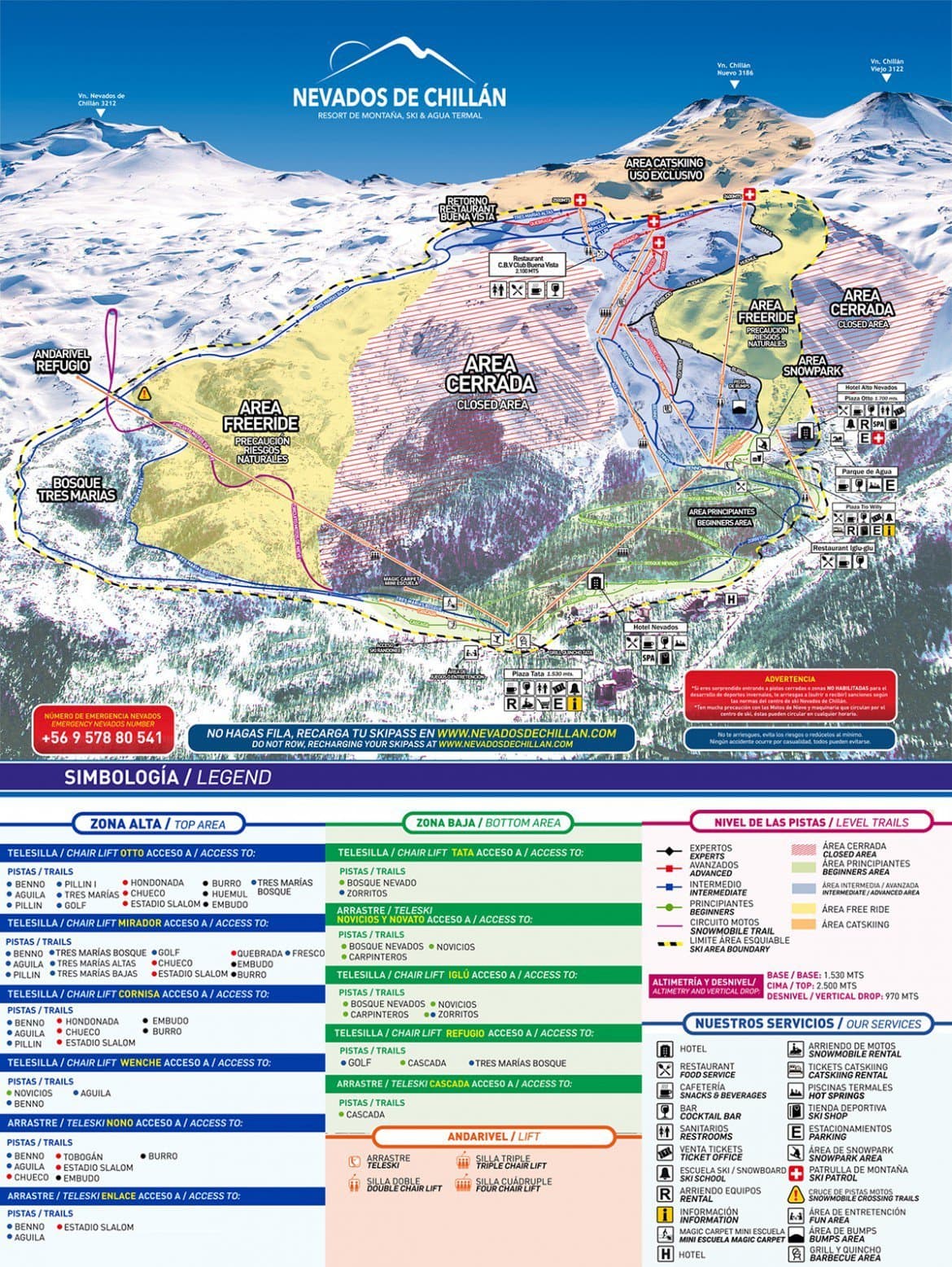 Nevados de Chillan Trail Map