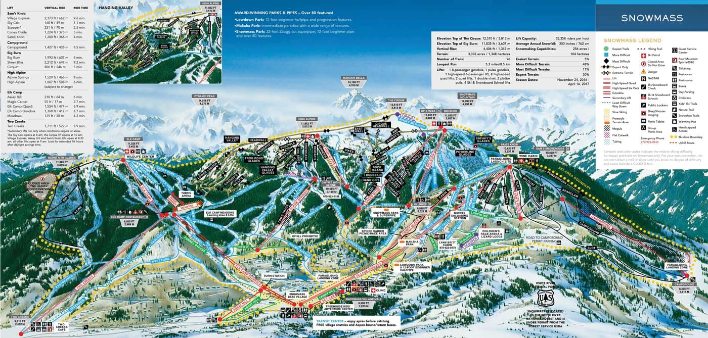 Aspen Snowmass Trail Map